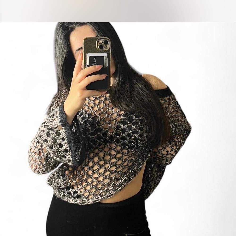 I.AM.GIA Black and Gray Knit Sweater
